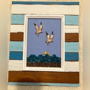 ORIGINAL JEWELRY ART PICTURE “By The Seashore “. UNIQUE HANDMADE OOAK HOME DECOR